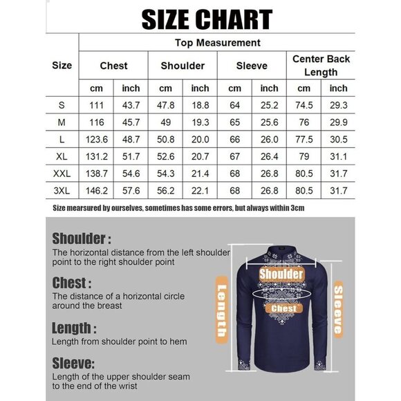 Men's Blue Shirt Long Sleeve Floral Print Casual Cotton Beach Hippie  T Shirt - Picture 6 of 9